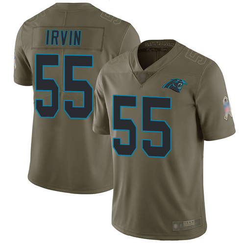 Carolina Panthers Limited Olive Youth Bruce Irvin Jersey NFL Football #55 2017 Salute to Service